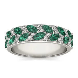 Emerald Genevieve Comfort Fit Ring image, 