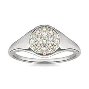 Signature Round Cluster Signet Ring image, 