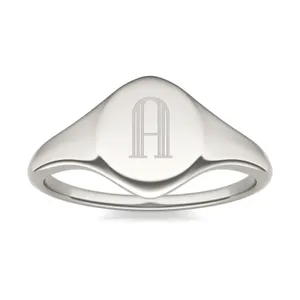 Signature Oval Initial Signet Ring image, 