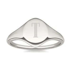 Signature Oval Initial Signet Ring image, 