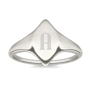 Signature Marquise Initial Signet Ring image, 