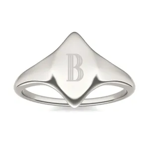 Signature Marquise Initial Signet Ring image, 