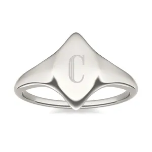 Signature Marquise Initial Signet Ring image, 