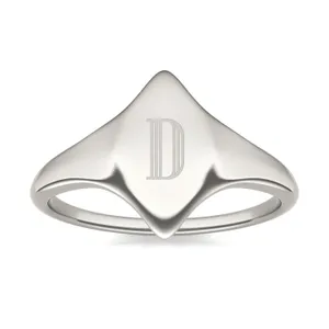 Signature Marquise Initial Signet Ring image, 