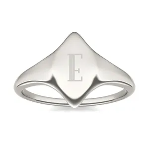 Signature Marquise Initial Signet Ring image, 