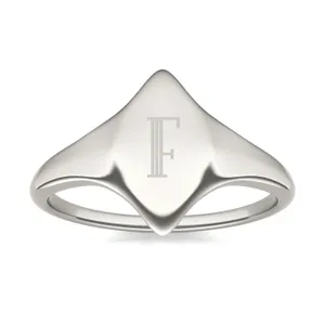 Signature Marquise Initial Signet Ring image, 