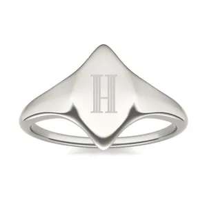 Signature Marquise Initial Signet Ring image, 