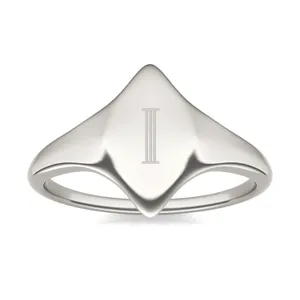 Signature Marquise Initial Signet Ring image, 