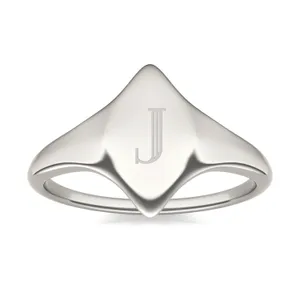 Signature Marquise Initial Signet Ring image, 