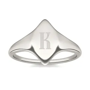 Signature Marquise Initial Signet Ring image, 