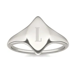 Signature Marquise Initial Signet Ring image, 