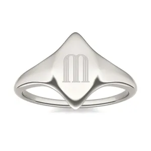 Signature Marquise Initial Signet Ring image, 