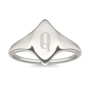 Signature Marquise Initial Signet Ring image, 
