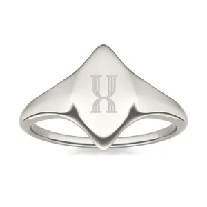 Signature Marquise Initial Signet Ring image, 