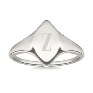 Signature Marquise Initial Signet Ring image, 