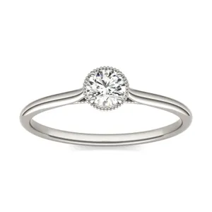 Milgrain Halo Petite Ring image, 