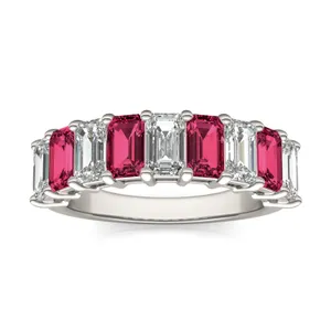Emerald Alternating Ruby Basket Ring image, 
