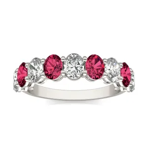 Oval Alternating Ruby Basket Ring image, 