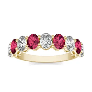 Oval Alternating Ruby Basket Ring image, 