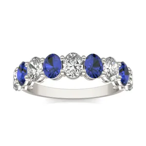 Oval Alternating Sapphire Basket Ring image, 