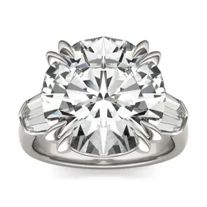 Round Hearts & Arrows Bold Isolde Exotic Engagement Ring image, 