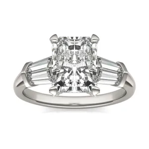 Radiant Luxe Baguette Side-Stone Engagement Ring image, 