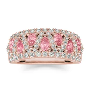 Fancy Pink Liv Pear Ring image, 