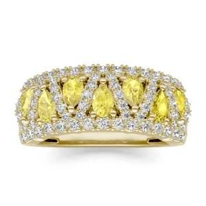 Fancy Yellow Liv Pear Ring image, 