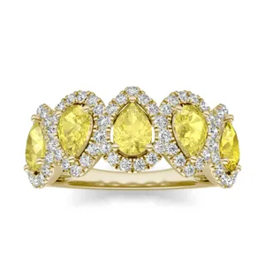 Fancy Yellow Freya Five-Stone Ring image, 