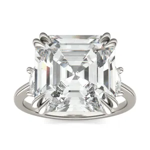 Asscher Solstice Three-Stone Exotic Engagement Ring image, 