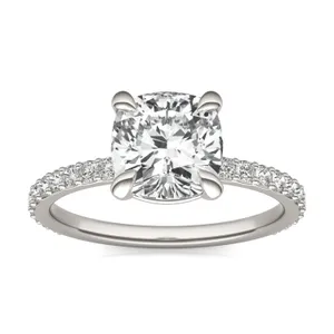 Cushion Custom Martini 3/4 Eternity Engagement Ring image, 