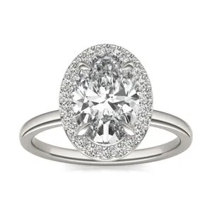 Oval Custom Halo Classic Engagement Ring Setting image, 