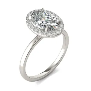 Oval Custom Halo Classic Engagement Ring Setting image, 