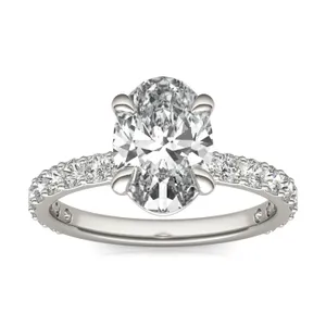 Oval Custom Martini Bold 3/4 Eternity Engagement Ring Setting image, 