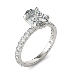 Oval Custom Martini Bold 3/4 Eternity Engagement Ring Setting image, 
