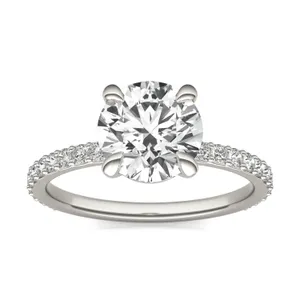 Round Custom Martini 3/4 Eternity Engagement Ring Setting image, 