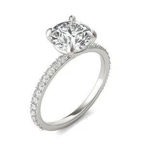 Round Custom Martini 3/4 Eternity Engagement Ring Setting image, 