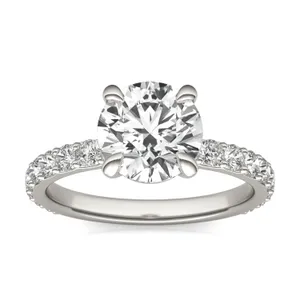 Round Custom Martini Bold 3/4 Eternity Engagement Ring Setting image, 