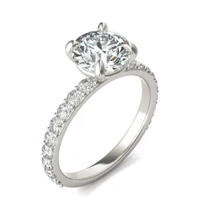 Round Custom Martini Bold 3/4 Eternity Engagement Ring Setting image, 
