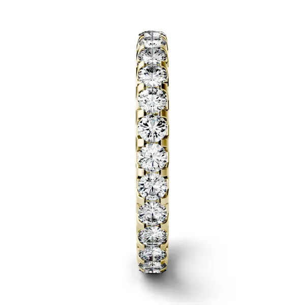 0.96 CTW DEW Round Forever One Moissanite Eternity Band in 14K Yellow Gold