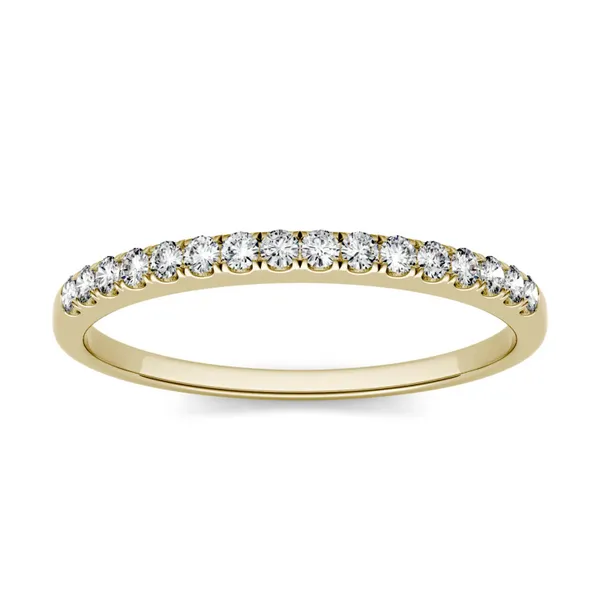 0.16 CTW DEW Round Forever One Moissanite Band in 14K Yellow Gold
