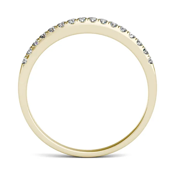 0.16 CTW DEW Round Forever One Moissanite Band in 14K Yellow Gold