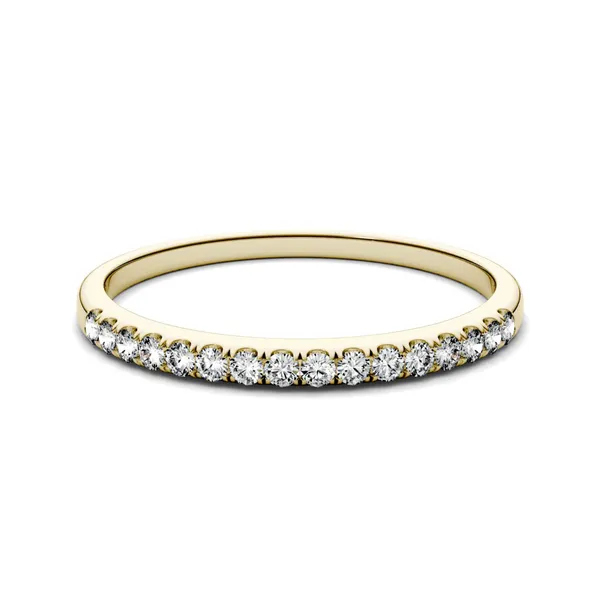 0.16 CTW DEW Round Forever One Moissanite Band in 14K Yellow Gold