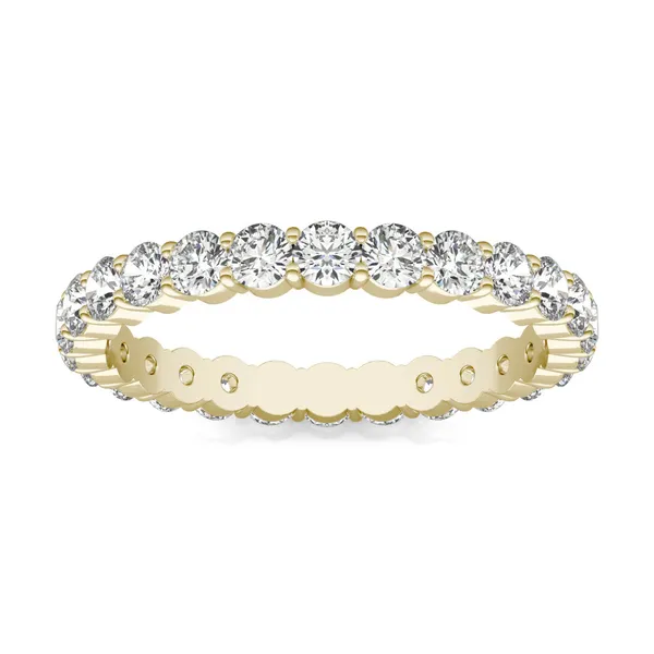 7/8 CTW Round Caydia Lab Grown Diamond Scallop Edge Eternity Band Ring 18K Yellow Gold