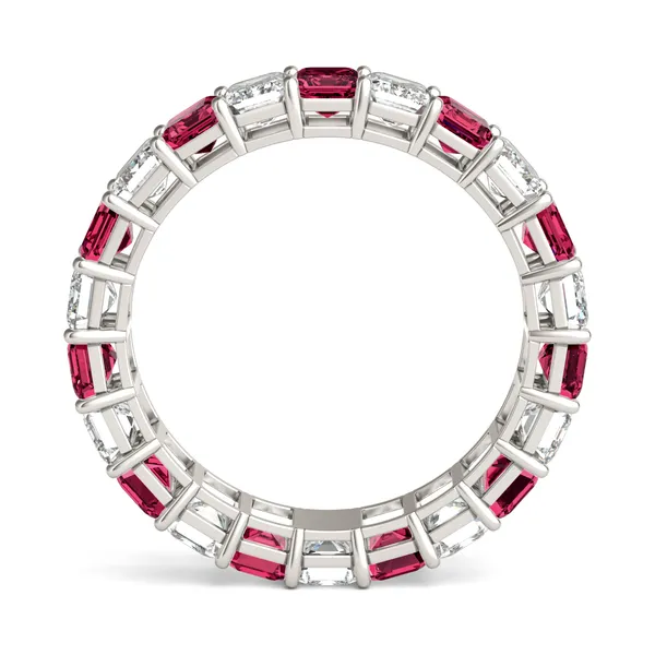 Ruby Alternating Basket Eternity Band