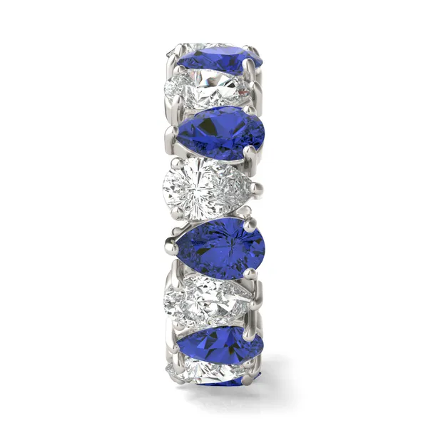 Pear Alternating Sapphire Eternity Band