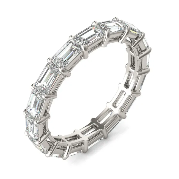 Emerald East-West Basket Eternity Band