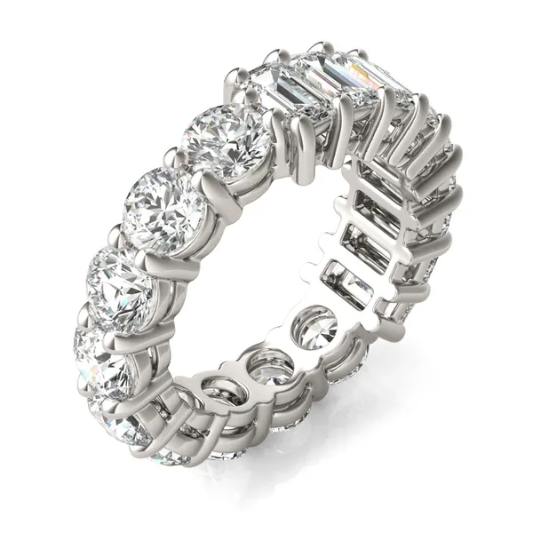 Round And Emerald Paradox Eternity Band