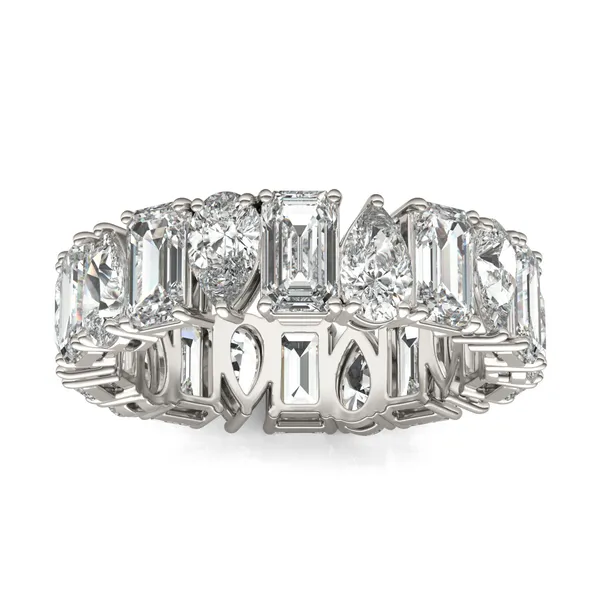 Pear and Emerald Waltz Eternity Band