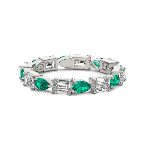 Piper Alternating Emerald Eternity Band